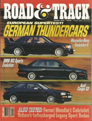ROAD & TRACK 1991 JAN - MG K3 MAGNETTE, MONDIAL-t